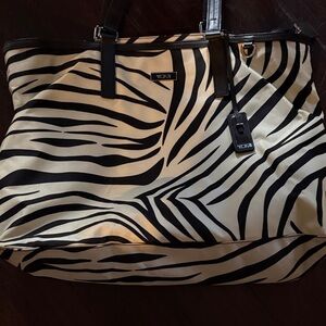 Tumi Zebra Pattern Tote - Black and Cream